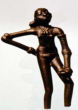 The bronze dancing girl found at Mohenjo-daro The bronze dancing girl found at Mohenjo-daro